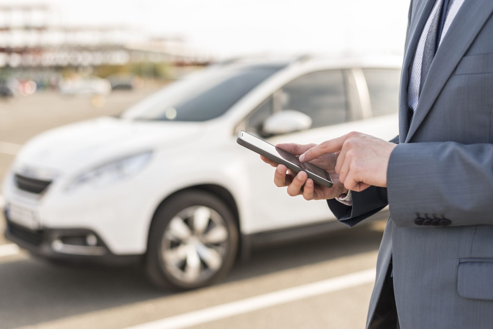 car parking booking using a mobile phone